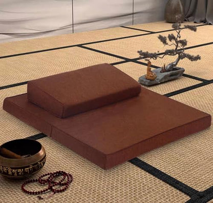 Meditation Mats,Futons, Household Folding, Thickened Fabrics, Coconut Palm, Kneeling Mats(Size:28x28inch,Color:Coffee1) - color: Coffee1, size: 28x28inch