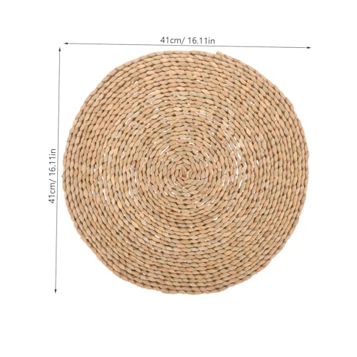 Happyyami Japanese Style Hand Woven Floor Pillow Cushion for Meditation and Yoga Decorative Meditation Pad Comfortable Seating for Home and Temple Use Dark