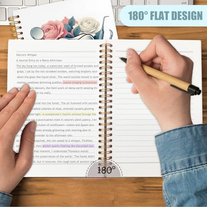 WUCHJ Dentist Gifts Notebook, Dental Hygienist Assistant Gifts Journal, Floral Tooth Spiral Notebook Journal for Note Taking, Dentist Office Supplies, 5.5x8.3 Inch - color: Dentist and dentist tools flowers