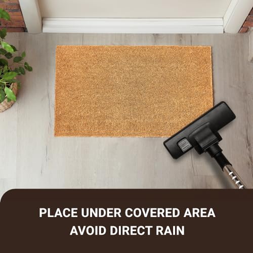 Coco Coir Door Mat with Heavy Duty Backing, Welcome Doormat (17" x 30"), Doormat Entrance (Plain - 8Pack) - color: Plain - 8pack