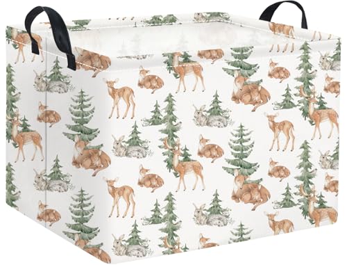 Rectangular Baby Girl Basket Kids Baby Storage Basket Toy Storage Bin Organizer Box Room Decor(Forest Deer) - color: Forest Deer
