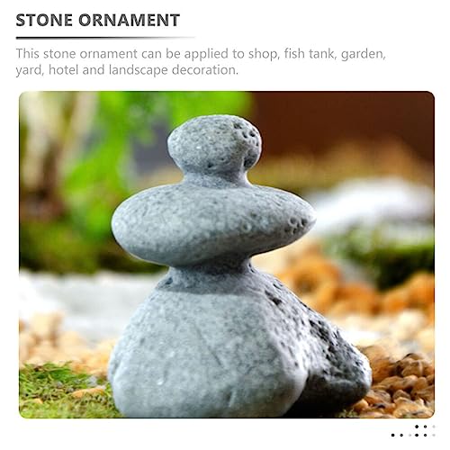 YARNOW Simulated Stacking Ornaments 3Pcs Mini Zen Garden Rocks for Aquarium Decoration Japanese Style Balanced Stones Sculpture for Outdoor Patio and Home D Cor