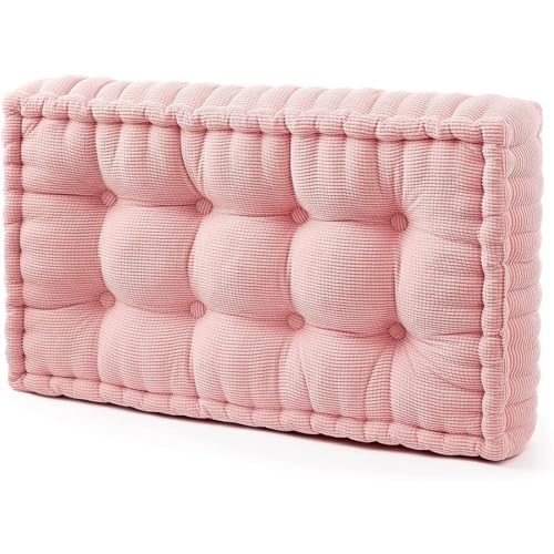 DormCo Rainha - Ultra Thick Tufted Floor Pillow - Peachy Pink - color: Peachy Pink