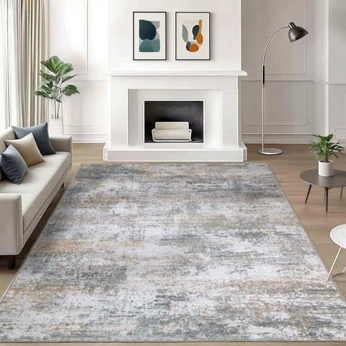 WILLSUN Washable Area Rugs, 6x9 Non-Slip Boho Large Area Rugs for Living Room, Bedroom, Machine Washable Vintage Rug, Indoor Floral Print Carpet for Home Decor, Kid & Pet Friendly Mat - color: Beige/Multi, size: 6' x 9' (Rectangular)