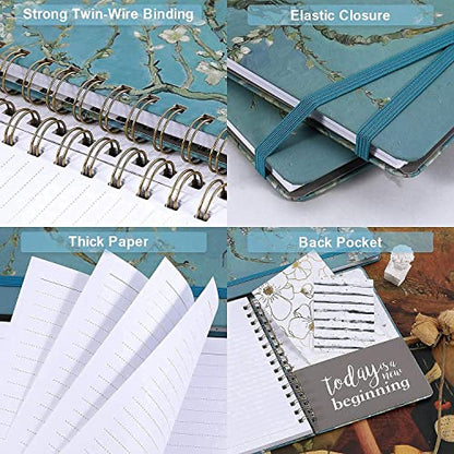 Ruled Notebook/Journal - Lined Journal with Premium Thick Paper, 8.5" X 6.4", College Ruled Spiral Notebook/Journal, Banded with Exquisite Inner Pocket, Waterproof Hardcover for Office, Home & School - color: green