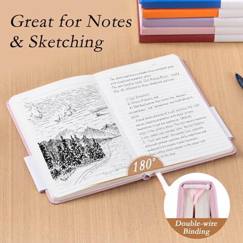 deli A5 Lined Journal Notebook, 160 Pages Hardcover Writing Notebook, 5.5"x8.2" College Ruled Notebook for Office, School, Work Notes (Pink) - color: Pink