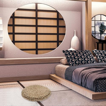 Woven Floor Mat Double-Layer 30X30Cm Thick Straw Meditation Cushion Natural Sitting Pad for Indoor Yoga and Zen Practice