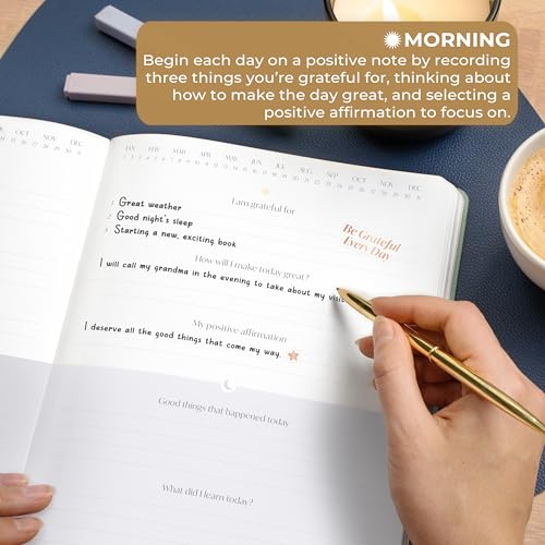 Skyline Daily Gratitude Journal – Guided Fill In the Blank Notebook for Inspirational Journaling –Positive Affirmation Planner (Ice River)