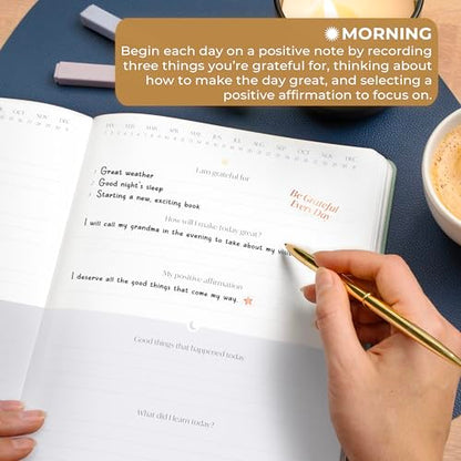 Skyline Daily Gratitude Journal – Guided Fill In the Blank Notebook for Inspirational Journaling –Positive Affirmation Planner (Ice River)