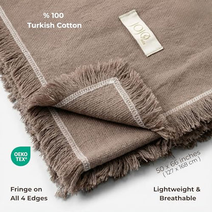 Odin Waffle Throw Blanket with Tassels, 50x66 Inch, 100% Turkish Cotton, Oeko-TEX Certified, Breathable Lightweight Throw for Couch, Sofa & Bed, Made in Turkey, Sand - color: Sand