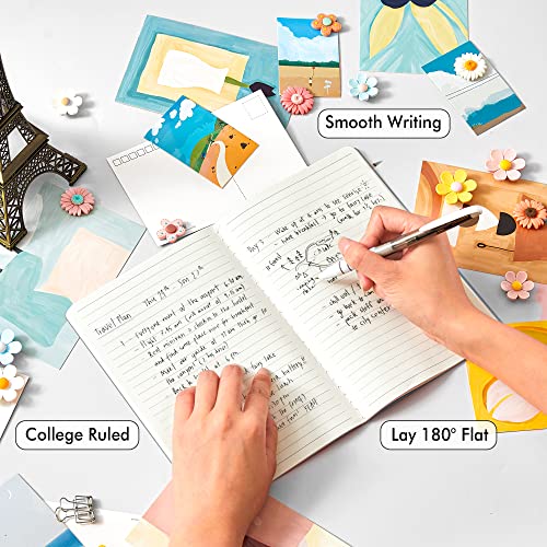 8 Pack Soft Cover Journal Bulk, Feela Notebooks College Ruled for Work, Lined Travel Journal for Women Men, Note Taking Notebook School Supplies Business Writing, 8.2” x 5.5”, A5, Gray - color: 8 Gray