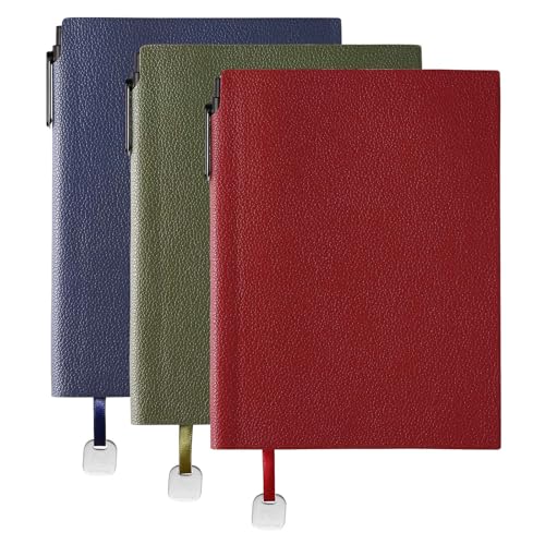Lined Journal Notebook for Women A5 Softcover Journals for Writing 160 Pages Daily Journaling College Ruled Notebooks for Work Note Taking 6.38'' X 8.28'' (3pack-Red/Army Green/Navy Blue) - color: 3pack-Red/Army Green/Navy Blue