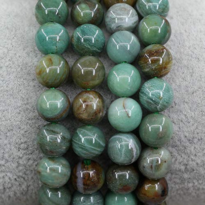 Keleny Gem Semi Precious Gemstones 8mm Natural Stone Round Beads Rock Crystal Jasper Stretch Bracelet 7 Inch Unisex - color: Green Australian Blood Jasper