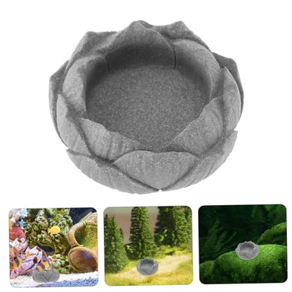 VICASKY Miniature Garden Statue Zen Lotus Base Sandstone Aquarium Decor Bonsai Accessory Asian Decorative Sculpture