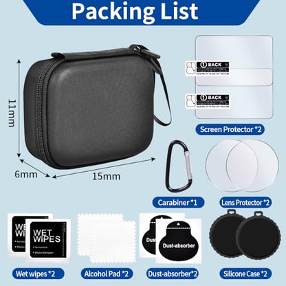 Carrying Case for DJI Osmo Nano, 8 in 1 Osmo Nano Travel case Protective Storage Bag for DJI Osmo Nano Standard Combo Including 2 Silicone Lens Caps, 4-Pack Lens Screen Protectors