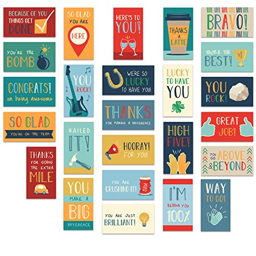 Canopy Street Workplace Appreciation Encouragement Cards / 50 Motivational Kindness Cards / 25 Gratitude Quote Designs For Employees/Small 2" x 3.5" Business Card Size - color: Workplace Appreciation