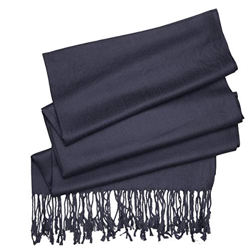 Falari Women's Soft Solid Color Pashmina Shawl Wrap Scarf, for Wedding, Bridesmaid Gifts, Evening Dress - color: Charcoal Grey