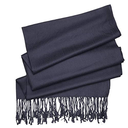 Falari Women's Soft Solid Color Pashmina Shawl Wrap Scarf, for Wedding, Bridesmaid Gifts, Evening Dress - color: Charcoal Grey