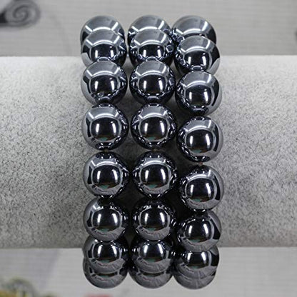 Keleny Semi Precious Stones Natural Gemstones 12mm Round Beads Crystal Stretch Bracelets 7 Inch Unisex - color: White Terahertz Jasper