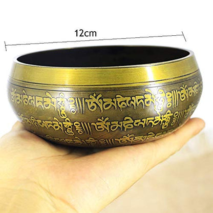 Singing Bowl Set Mindfulness Mantra Yoga with Mallet Gift Ornament Home Meditation Nepal