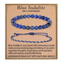 QOGIR 2pcs Handmade Healing Bracelet, Natural Gem Stone Crystal Elastic Bracelet - color: Blue Sodalite(Self Confidence), size: 6mm