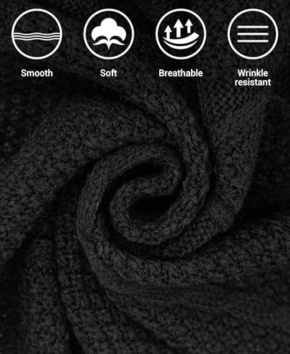 MissShorthair Knit Shawl Wraps for Women Boho Crochet Shawls Cape Open Front Cardigan - color: Black 2