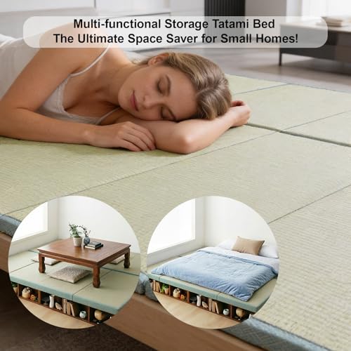 Japanese Tatami Mat, Tatami, Rug, Foldable Mattress, Roll up Rug, Japanese Floor Mattress, Floor Sleeping Japanese Futon Mattress, Meditation Yoga, Zen - size: Green 90×200×3.5cm