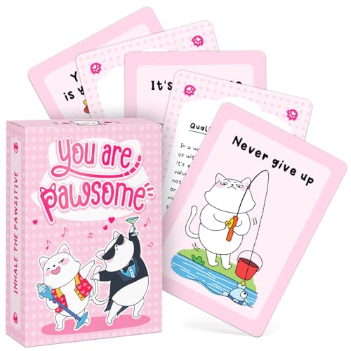 99FOX You are Pawsome Oracle Card Decks for Adults Teens Cat Inspiration Motivational Tabletop Game