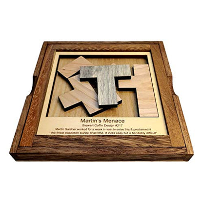 Martin's Menace Wooden Puzzle – Challenging Brain Teaser for Teens and Adults, Made in USA - style: Martin’s Menace - L
