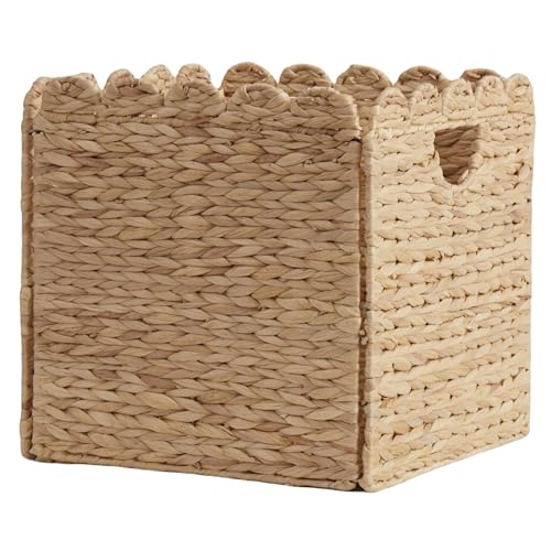 charming folding petal storage basket - stylish wicker laundry basket for organizing blankets and more, versatile cube storage bin with water-resistant design11.8''*11.8''*11.8''.