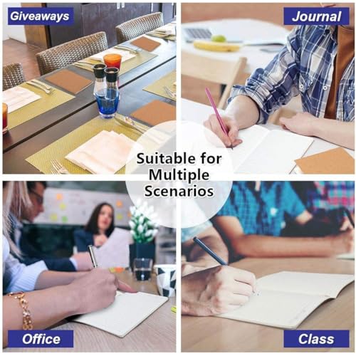 SZYIKUER A5 Kraft Notebooks Bulk, Blank Journaling Notebooks, Notebooks for Work, Journal notebooks for kids, Composition Notebooks for School， 60 Pages ，8.3x5.5 Inches 4 Pack