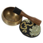 LIFKOME Hand-hammered Meditation Bowl Set for Yoga Relaxation Yellow Tibetan Singing Bowl with Mesmerizing Sound Portable Stress Relief Tool for Mindfulness and Calm