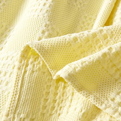 LGYKUMEG 100% Cotton Knitted Throw Blanket 40×60 inch,Lightweight Washed Cotton Blanket - Cotton Breathable All-Season Knit Throw Blankets for Bed and Couch.