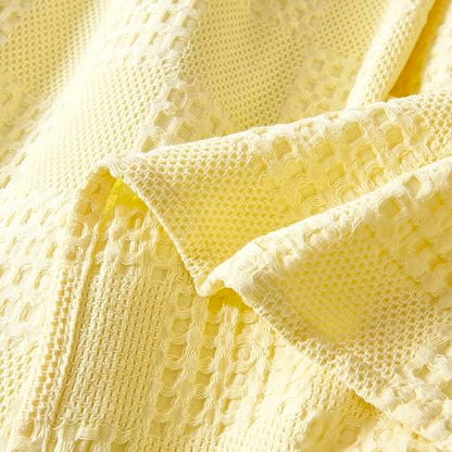 LGYKUMEG 100% Cotton Knitted Throw Blanket 40×60 inch,Lightweight Washed Cotton Blanket - Cotton Breathable All-Season Knit Throw Blankets for Bed and Couch.