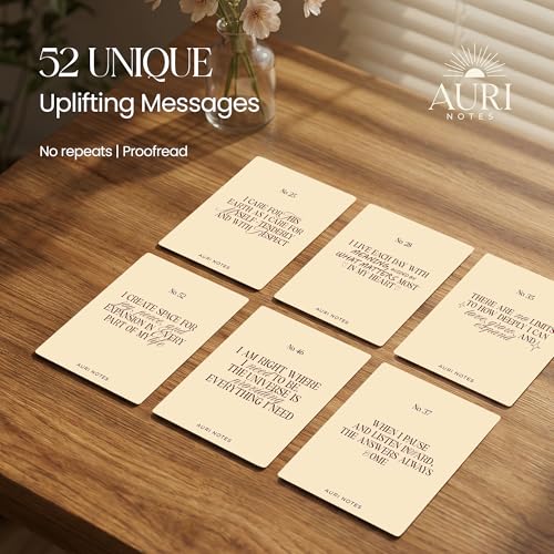 Positive Affirmation Cards for Women, Scratch-Off Daily Affirmation Cards 4x5 Inch — 52 Unique Uplifting Messages with Premium Gift Box and Wooden Stand — Thoughtful Self-Care Gift for Friend, Mom