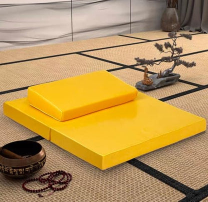 Meditation Mats,Futons, Household Folding, Thickened Fabrics, Coconut Palm, Kneeling Mats(Size:28x28inch,Color:yellow1) - color: Yellow1, size: 28x28inch