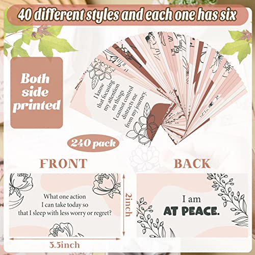 Panelee 240 Pieces Positive Affirmation Motivational Cards Affirmation Card Mindful Self Care Message Inspirational Encouragement Meditation Card Daily Gift for Employee Woman(Rainbow) - color: Rainbow