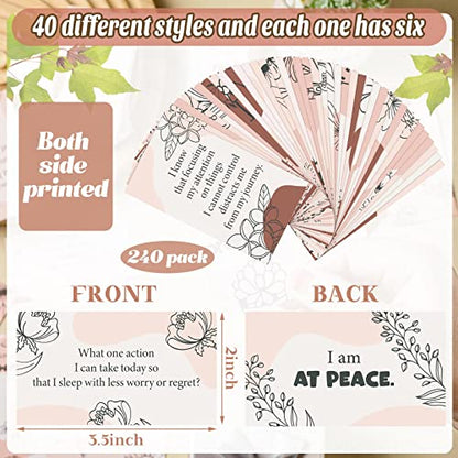 Panelee 240 Pieces Positive Affirmation Motivational Cards Affirmation Card Mindful Self Care Message Inspirational Encouragement Meditation Card Daily Gift for Employee Woman(Rainbow) - color: Rainbow