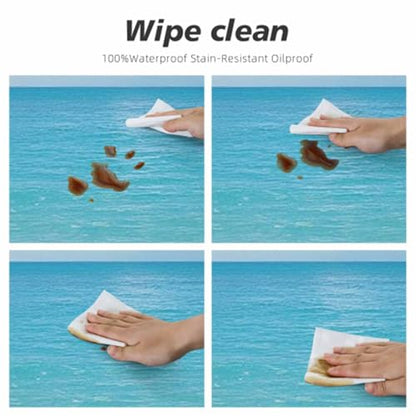 Seascape Round Table Cloth Ocean Wave Beach Clouds Coast Sky Sea Nature Sunny Scenic Elastic Edged Table Cover Fade and Stain Resistant Table Cloths Easy to Clean Fits Tables 40-44" Diameter - color: Seascape