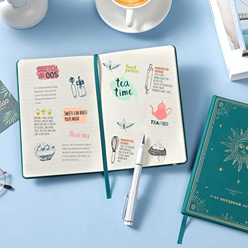 Artfan Ruled Notebook/Journal – Premium Thick Paper Faux Leather Classic Writing Notebook with Pocket + Page Dividers Gifts, Banded, Large, 144 Pages, Hard Cover, Lined (5.8 x 8.4) - Jungle Green - color: Green1