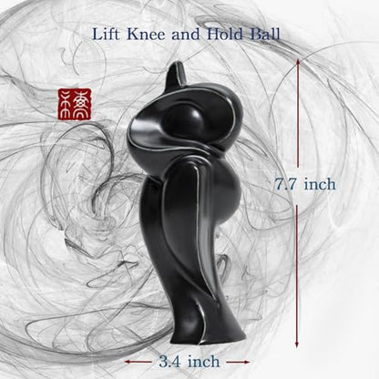 Tai Chi Motion Ceramic Sculpture - Handmade Jingdezhen Porcelain Statue, 7-Inch Abstract Yin Yang Zen Figurine for Home Office Desk Shelf Décor