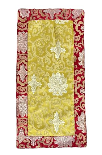 DharmaObjects Tibetan Silk Brocade Table Runner / Shrine Cover / Altar Cloth / Table Cover (20 X 10 Inches)