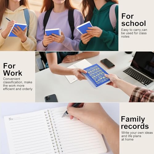 3Pcs A6 Spiral Notebook,Inspirational Journal,Motivational Journal for Women Men,Spiral Journal Notebook College Ruled Daily Diary for School,Travel,Business,Work (3Pcs-A6 Always Dark Blue) - color: 3pcs-a6 Always Dark Blue