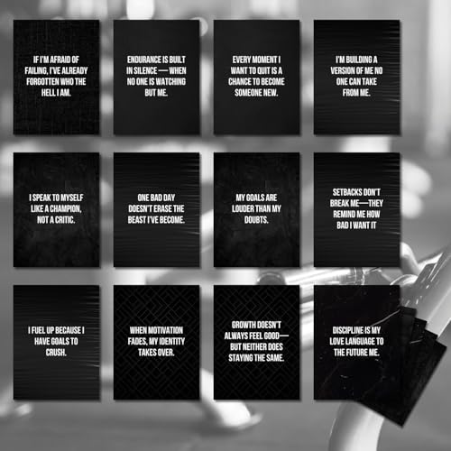 Gym & Fitness Affirmation Cards For Men Women Teens, 50 Daily Affirmations Deck for Motivational Workout Inspiration for Athletes Weightlifting