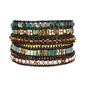 Plumiss Women Boho Handmade Natural Stone Crystal Leather Bead Wrap Bracelets Collection - style: Green Stylish 5W