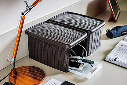Stefanplast "Elegance Storage Box, Mocha, 19 x 29 x 16 cm - color: Mocha, size: 19 x 29 x 16 cm