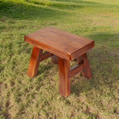 Sturdy Step Stool Footstool Solid Wooden Small for Kids Adults Sink Plant Stand Fishing Stool (Brown) - color: Brown