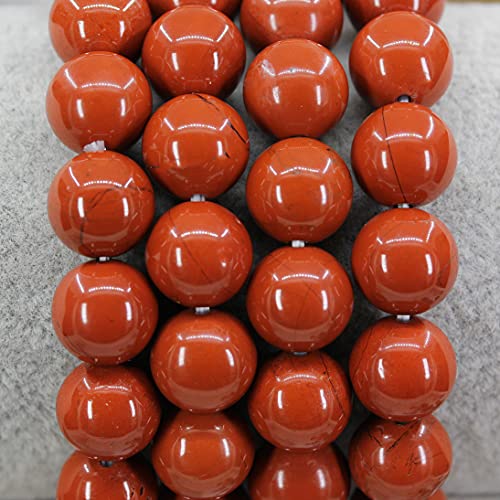 Keleny Fashion Crystal Man Women Stretch Bracelet 10mm Round Beads Rock Jasper 7 Inch Unisex - color: A Grade Red Jasper