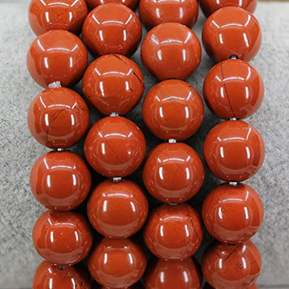 Keleny Fashion Crystal Man Women Stretch Bracelet 10mm Round Beads Rock Jasper 7 Inch Unisex - color: A Grade Red Jasper