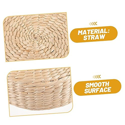 Natural Straw Woven Meditation Cushion Simple Style Floor Mat for Yoga and Relaxation Comfortable Seating Pad for Home and Zen Practices Height